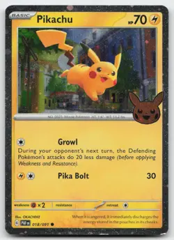Pikachu - (Cosmos Holo) 018/091 Holo Pokemon Trick or Trade BOOster 2024 NM - Image 1
