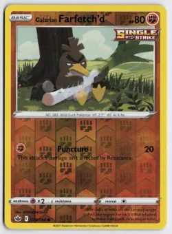 Galarian Farfetch'd 078/198 Reverse Holo Pokemon SWSH06: Chilling Reign NM - Image 1