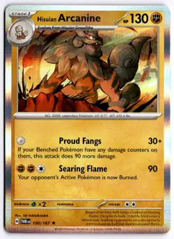 Hisuian Arcanine 100/167 Holo Pokemon SV06: Twilight Masquerade NM - Image 1