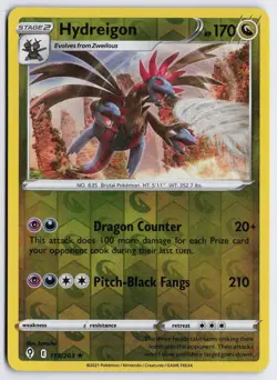 Hydreigon 115/203 Reverse Holo Pokemon SWSH07: Evolving Skies NM - Image 1