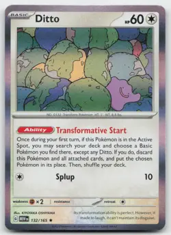 Ditto 132/165 Holo Pokemon SV: Scarlet & Violet 151 NM - Image 1