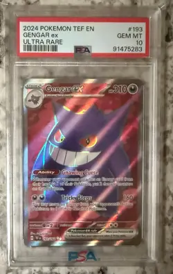2024 POKEMON TEF EN TEMPORAL FORCES ULTRA RARE #193 GENGAR EX PSA 10 - Image 1