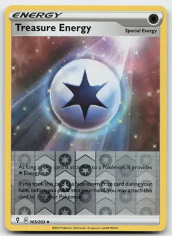 Treasure Energy 165/203 Reverse Holo Pokemon SWSH07: Evolving Skies NM - Image 1