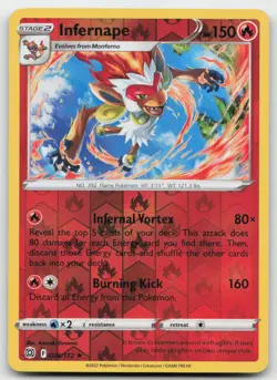 Infernape 026/172 Reverse Holo Pokemon SWSH09: Brilliant Stars NM - Image 1