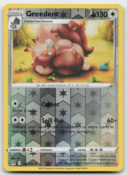 Greedent 151/196 Reverse Holo Pokemon SWSH11: Lost Origin NM - Image 1