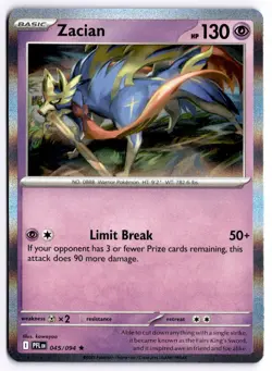 Zacian - 045/094 Holo Pokemon ME02: Phantasmal Flames NM - Image 1