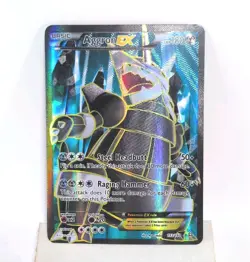 Aggron EX (153 Full Art) 153/160 XY Primal Clash Holo Pokemon Card Steel Headbut - Image 1