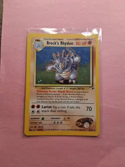 🔥 Pokemon Brock’s Rhydon 2/132 Holo Rare Gym Heroes 2000 WOTC Card NM - Image 1