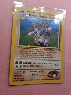 🔥 Pokemon Brock’s Rhydon 2/132 Holo Rare Gym Heroes 2000 WOTC Card NM - Image 3