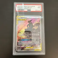 PSA 9 MINT Marshadow & Machamp GX 199/214 Alt Art Unbroken Bonds Pokemon Card - Image 1