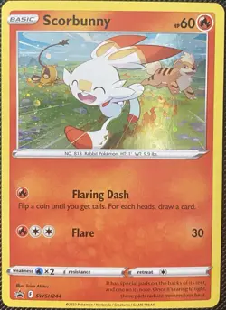 Scorbunny - (Cosmos Holo) SWSH244 SWSH: Sword & Shield Promo Cards Holo Pokemon - Image 1