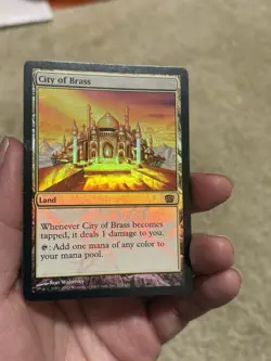 MTG 8th Edition City of Brass Land Foil Rare Card 322/350 MP/LP Condition - Image 1