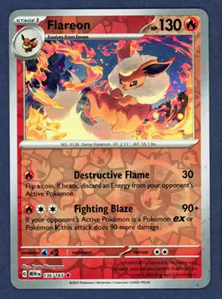 Flareon 136/165 Rare 151 Pokemon Reverse Holo Lightly Played - Image 1