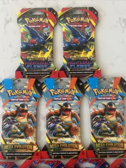 Pokemon Phantasmal Flames, Mega Evolution, Destined Rivals (9 Booster Packs) - Image 2