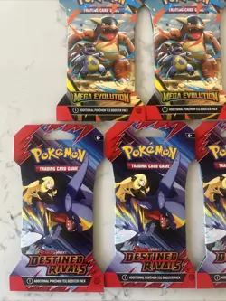 Pokemon Phantasmal Flames, Mega Evolution, Destined Rivals (9 Booster Packs) - Image 3