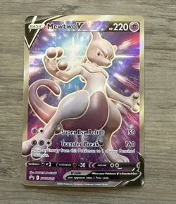 Pokemon Go TCG 2022 Black Star Promo Full Art Holo Mewtwo v SWSH229 - Image 1