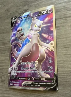 Pokemon Go TCG 2022 Black Star Promo Full Art Holo Mewtwo v SWSH229 - Image 2