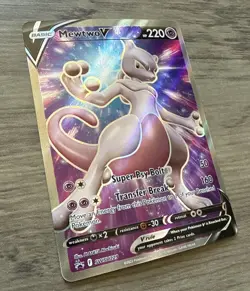 Pokemon Go TCG 2022 Black Star Promo Full Art Holo Mewtwo v SWSH229 - Image 3