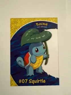 Vintage 07 SQUIRTLE 2000 Topps Pokemon TV Animation Clear Card PC4 - Image 1