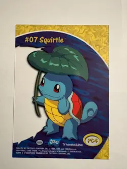 Vintage 07 SQUIRTLE 2000 Topps Pokemon TV Animation Clear Card PC4 - Image 2