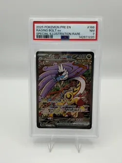 2025 POKEMON PRISMATIC EVOLUTIONS SPECIAL ILLUSTRATION RARE RAGING BOLT EX PSA 7 - Image 1