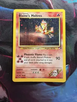 Blaine’s Moltres 1/132 Holo Gym Heroes Vintage Pokemon - Image 1