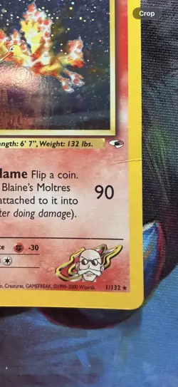 Blaine’s Moltres 1/132 Holo Gym Heroes Vintage Pokemon - Image 3