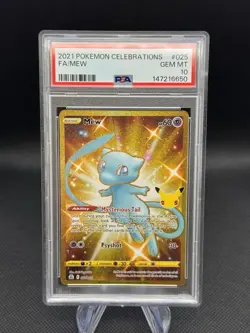 PSA 10 Gem Mint Pokemon 2021 Mew Full Art Celebrations Gold 25/25 Anniversary - Image 1