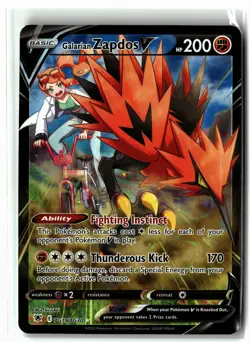 Galarian Zapdos V ⭐ TG19/TG30 Holo Astral Radiance Trainer Gallery Pokemon NM - Image 1