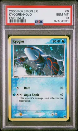 KYOGRE #6 HOLO EX EMERALD POKEMON 2005 LOW POPULATION PSA 10 - Image 1