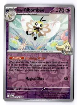 Lillie's Ribombee 067/159 Reverse Holo Pokemon SV09: Journey Together NM - Image 1