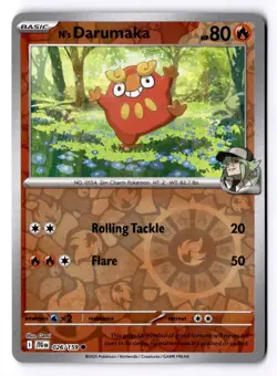N's Darumaka 026/159 Reverse Holo Pokemon SV09: Journey Together NM - Image 1