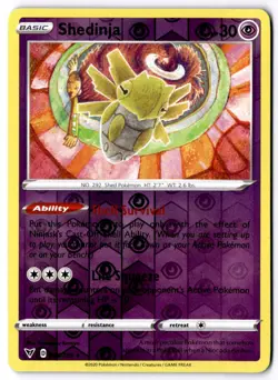 Shedinja 066/185 Reverse Holo Pokemon SWSH04: Vivid Voltage NM - Image 1