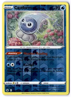 Castform Rainy Form 033/198 Reverse Holo Pokemon SWSH06: Chilling Reign NM - Image 1