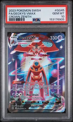 2023 POKEMON SWORD & SHIELD CROWN ZENITH #GG45 FULL ART/DEOXYS VMAX PSA 10 - Image 1
