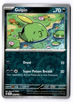 Gulpin 091/142 Reverse Holo Pokemon SV07: Stellar Crown NM - Image 1