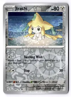 Jirachi 098/142 Reverse Holo Pokemon SV07: Stellar Crown NM - Image 1
