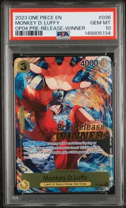2023 One Piece Promo Luffy Kingdoms Intrigue Winner 036 PSA 10 - Image 1