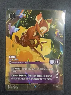 Disney Lorcana Bambi - Little Prince Enchanted Rare 209/204 - Reign Of Jafar - Image 1