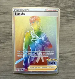 Pokemon Go Blanche Trainer Secret Rare Rainbow Card 082/078 - Image 1