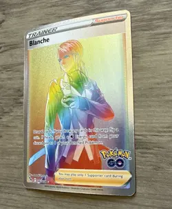 Pokemon Go Blanche Trainer Secret Rare Rainbow Card 082/078 - Image 2