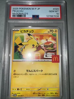 PSA 10 Pikachu 020/M-P McDonald's Happy Set Promo 2025 Pokemon Card Japanese - Image 1