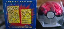 NIB Pokemon Limited Edition 23K Gold-Plated CHARIZARD Trading Card Poke Ball - Image 2