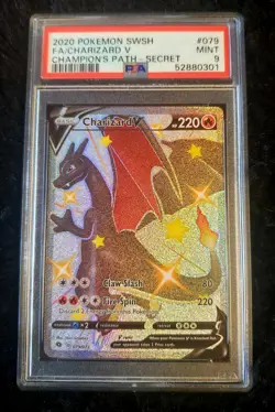 Shiny Charizard V 2020 Champion s Path 79/73 Secret Rare Card PSA 9 Mint - Image 1