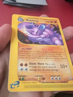 Nidoking 24/147 WOTC Aquapolis Non Holo Pokemon Card Played Condition - Image 3