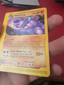 Nidoking 24/147 WOTC Aquapolis Non Holo Pokemon Card Played Condition - Image 4