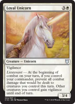 x4 Loyal Unicorn U MTG Commander 2018 M/NM, English - Image 1