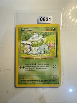 Pokemon TCG Bulbasaur Base Set 44/102 Regular Unlimited Common LP - Image 1