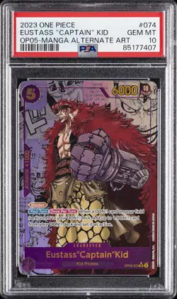 2023 ONE PIECE OP05-AWAKENING OF THE NEW ERA #074 EUSTASS "CAPTAIN" KID PSA 10 - Image 1