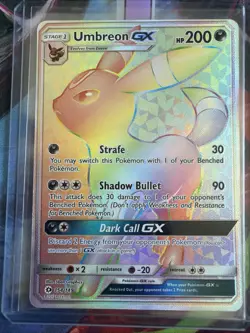 Umbreon GX 154/149 Sun and Moon 2017 Rainbow Secret Rare Pokemon Card TCG - Image 1